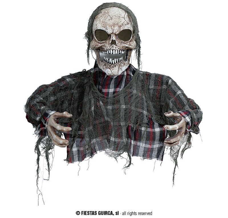 Zombie half body 120 cm with lights and sound