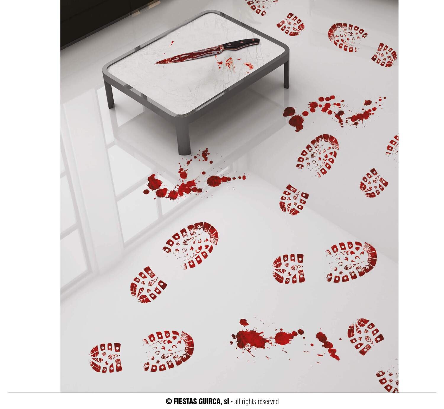 Blood footsteps adhesive boots 2x25x70cm