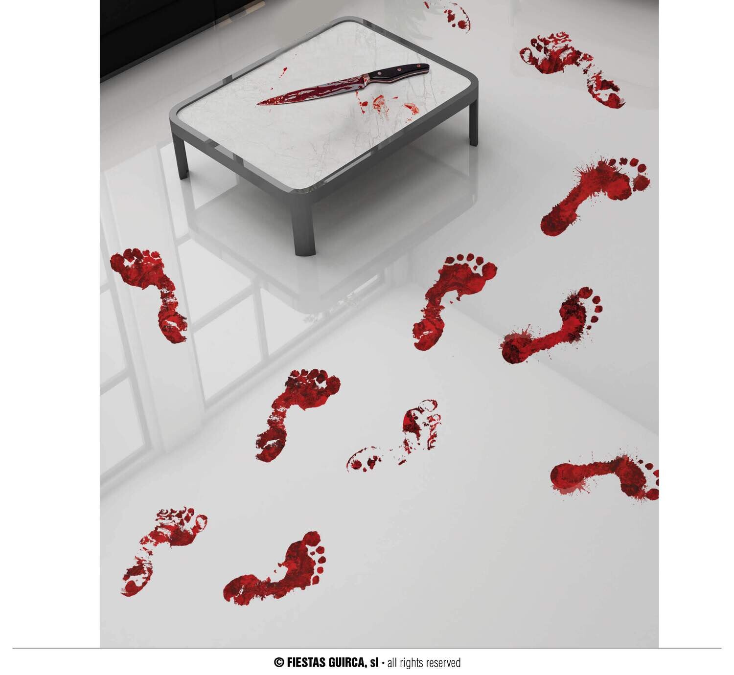 Adhesive blood footprints 2x25x70cm