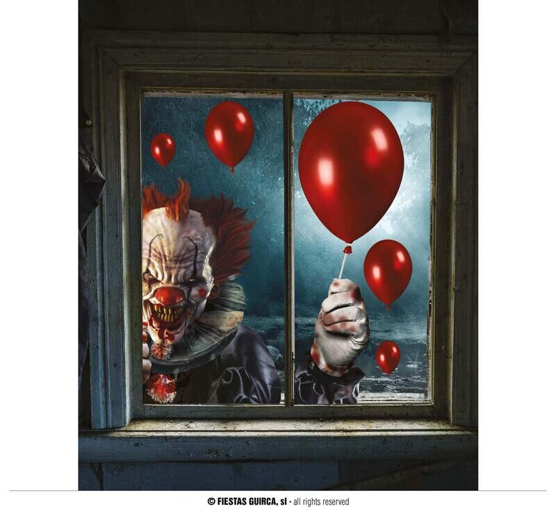 2 sheets of window electros 60x80cm clowns