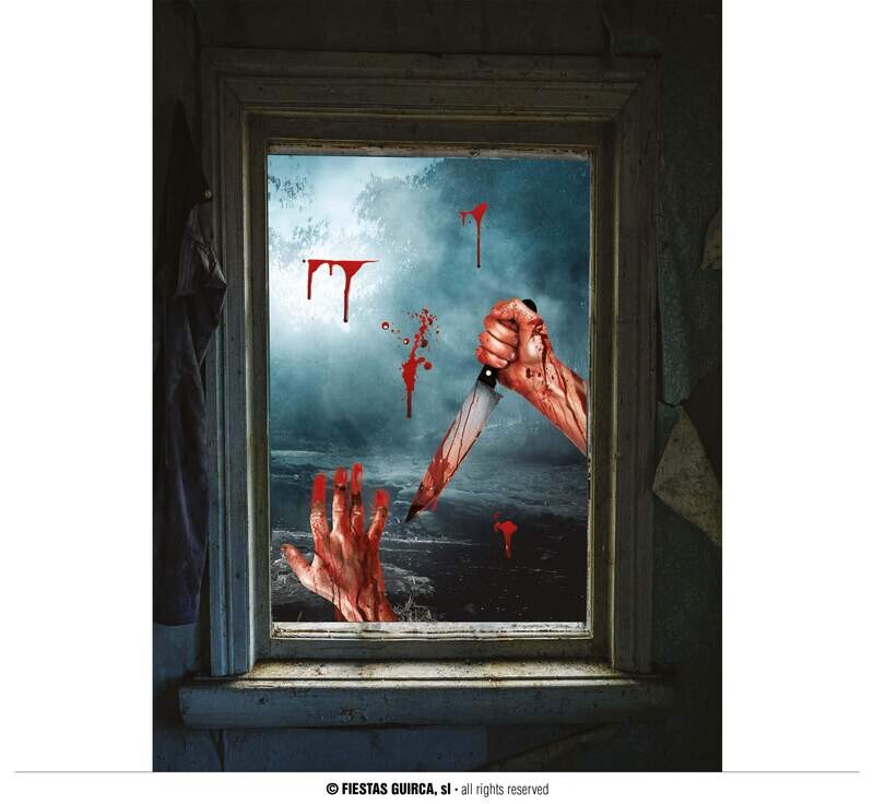 Window electrostatic35x25cm bloody arms