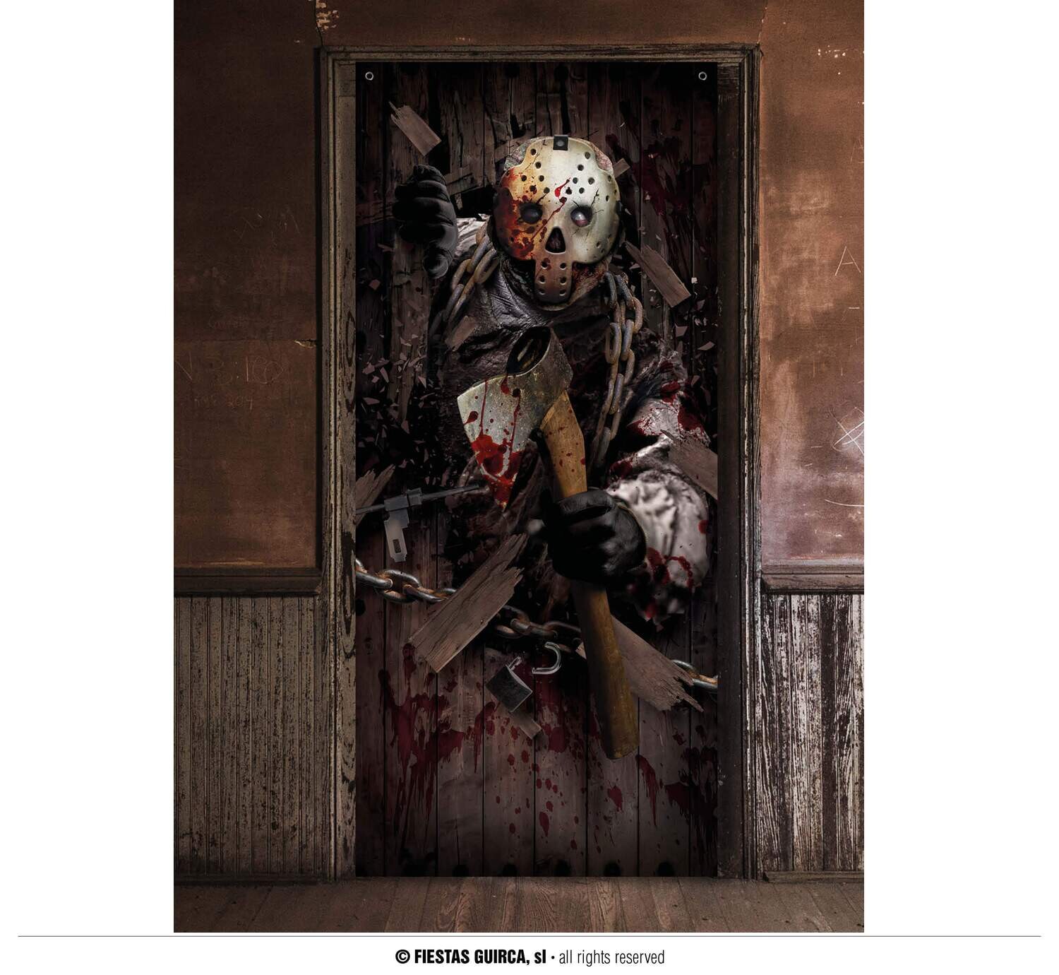 Decoration door murderer ax 80x180cm