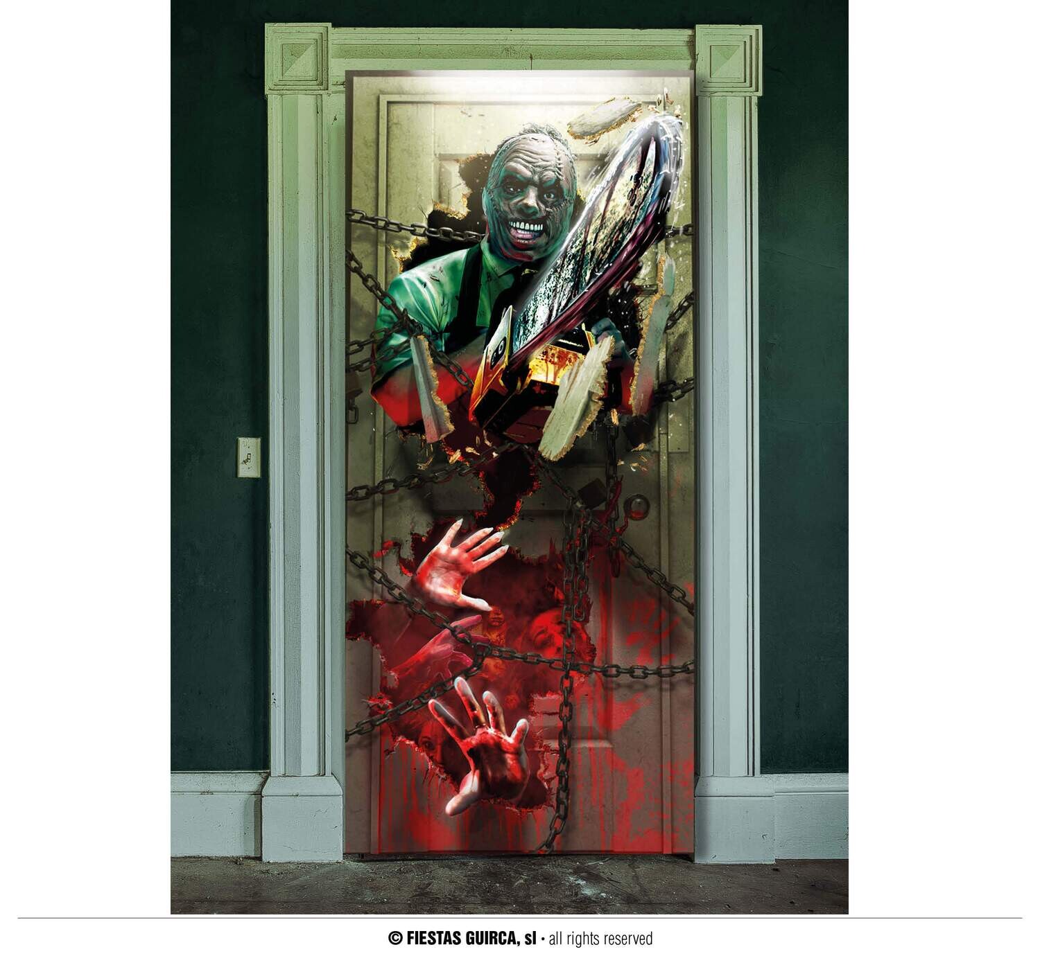 Decoration door murderer electric saw 80x180cm