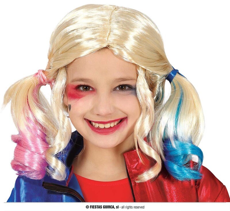 Colored ponytails wig for children in box