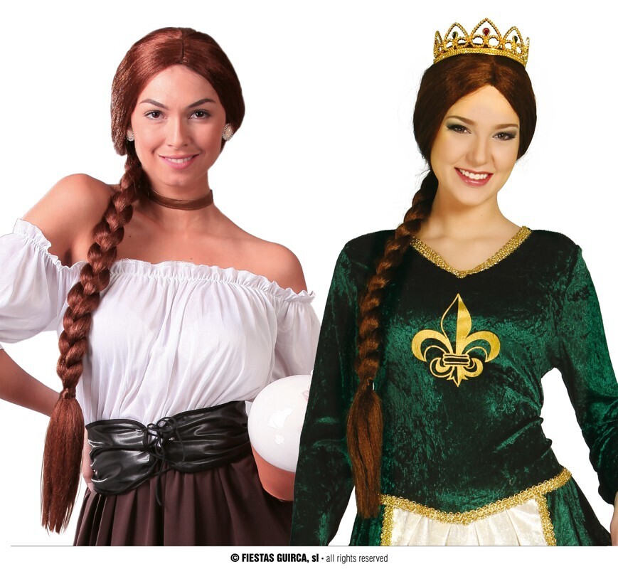 Brown plaited wig