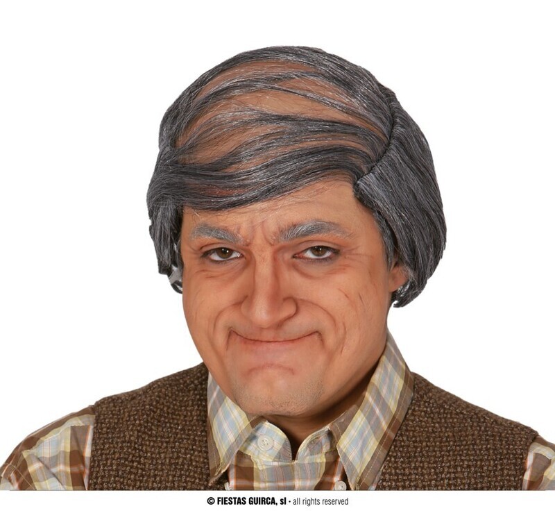 Bald pate with grey hair