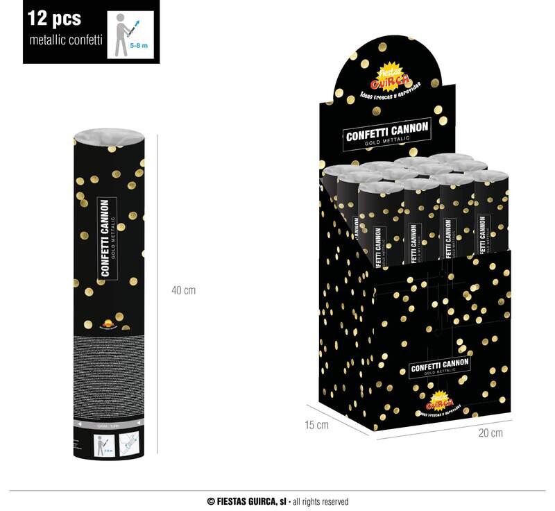 Multicolour metallic Confetti Gun 40cm