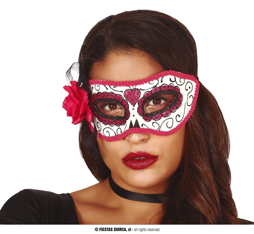Pink &quot; day of the dead&quot; mask