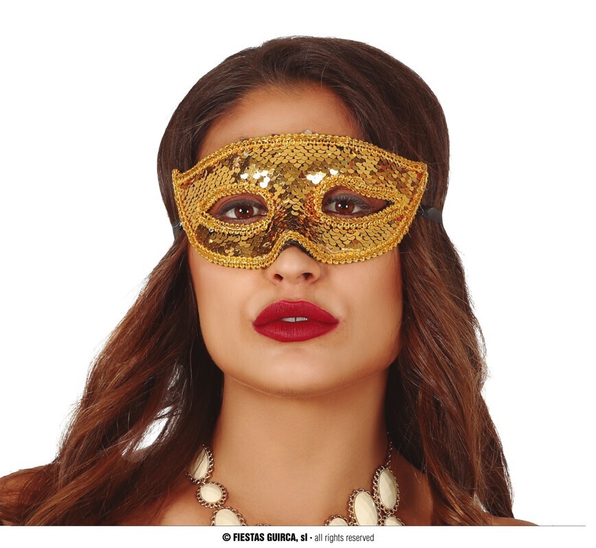 Golden sequin mask