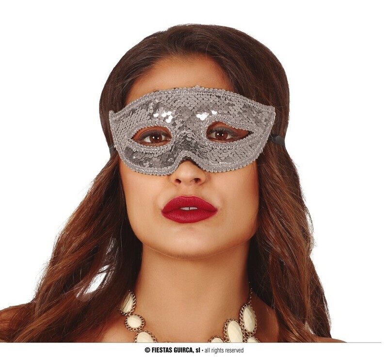 Silver sequin mask