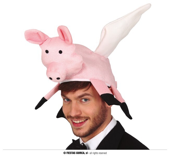 Winged piggy hat