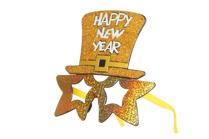 Bril happy new year goud