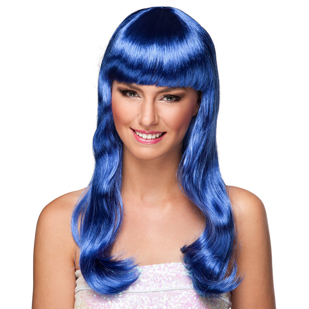 Pruik Chique blauw