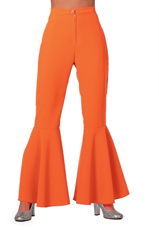 Hippie broek bi-stretch Neon-oranje
