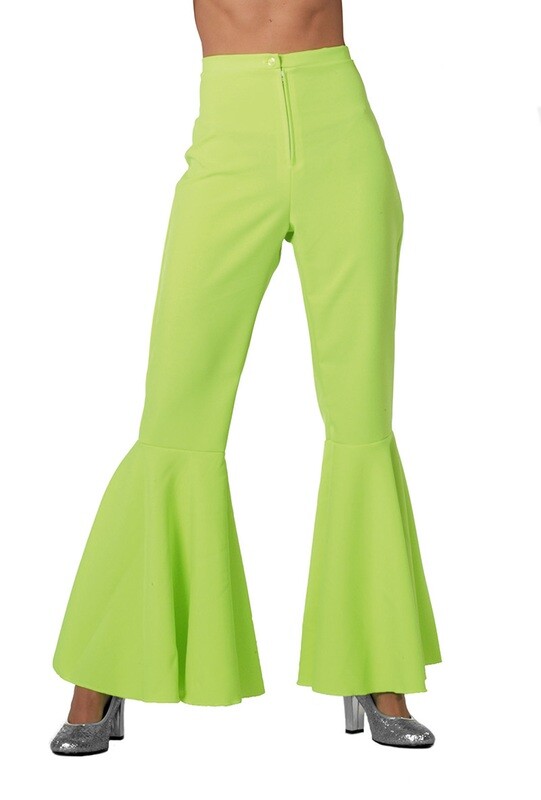 Hippie broek bi-stretch Neon-groen