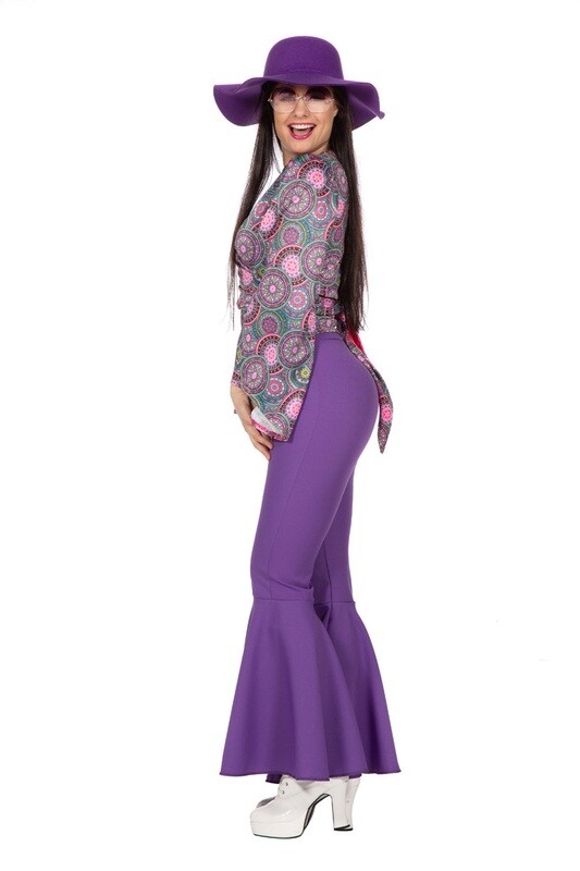 Blouse flower power paars
