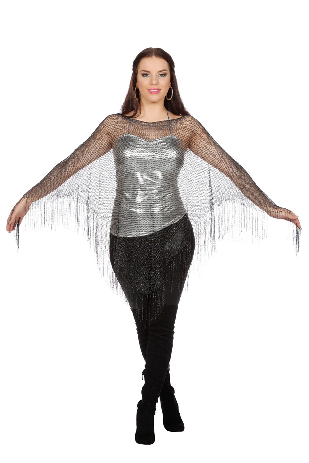 Poncho net -Zwart