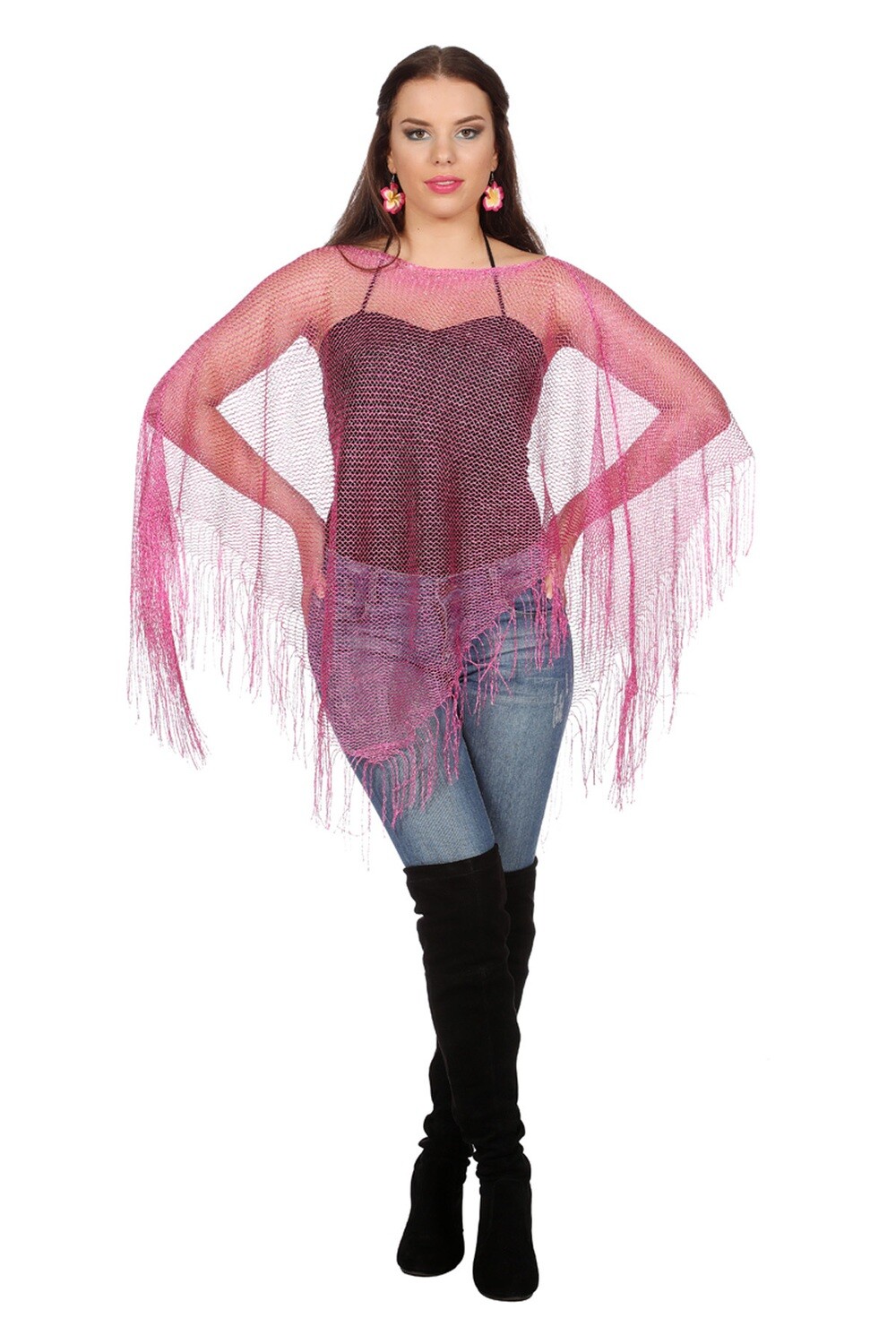 Poncho net -Pink
