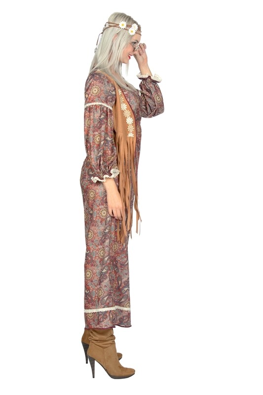 Jurk Hippie Lang Bruin Paisle