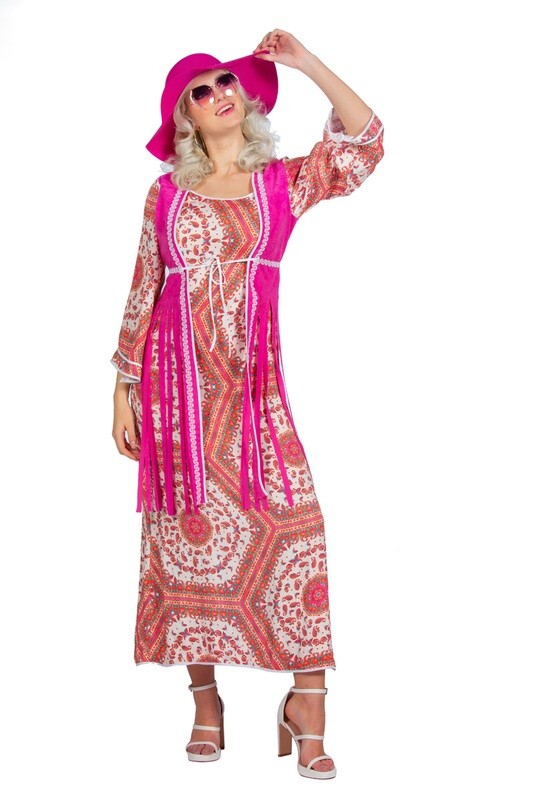 Hippie Lange Jurk Rose