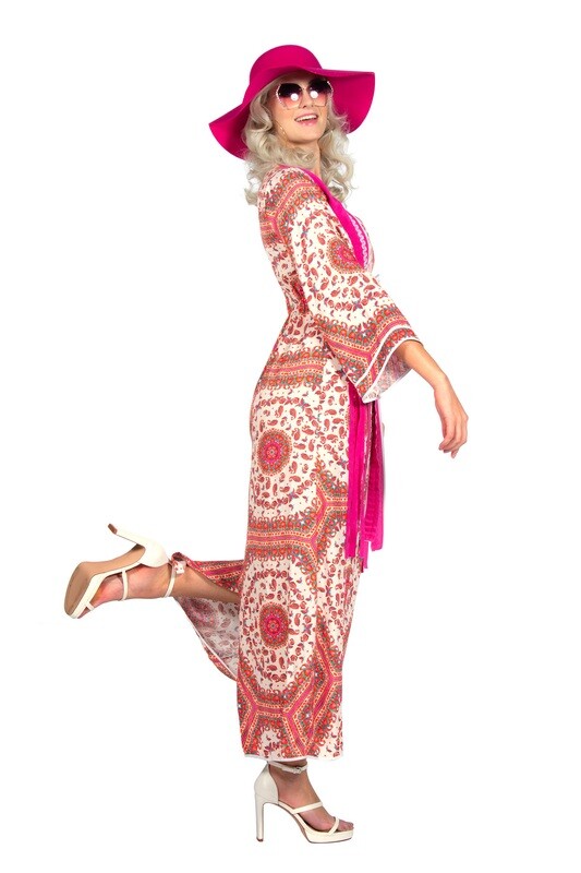 Hippie Lange Jurk Rose