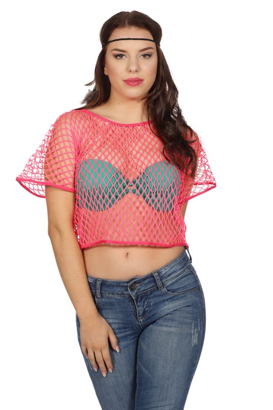 Netshirt Korte Mouwen- Pink