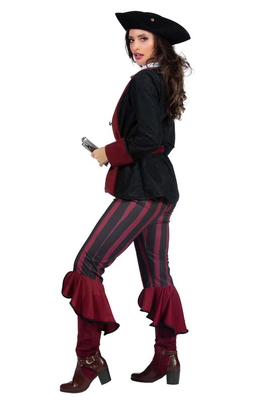 Piraat Outfit Dame-Burgundy
