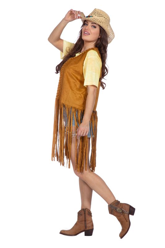 Vest Hippie lang met franjes