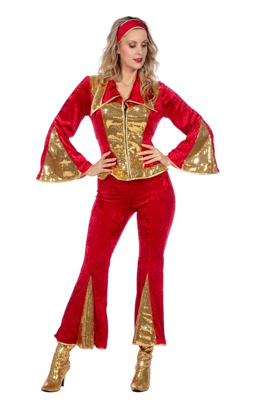 Glitter disco set rood/goud