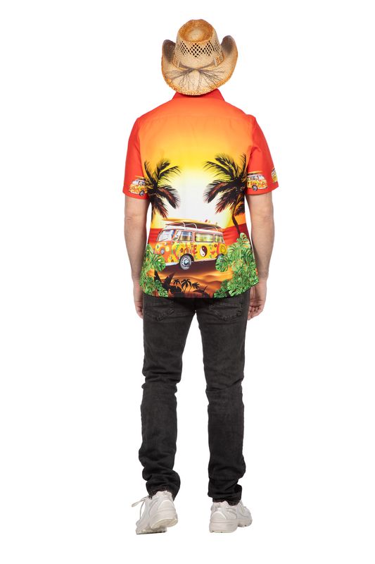 Hawaiishirt hippie busje oranje