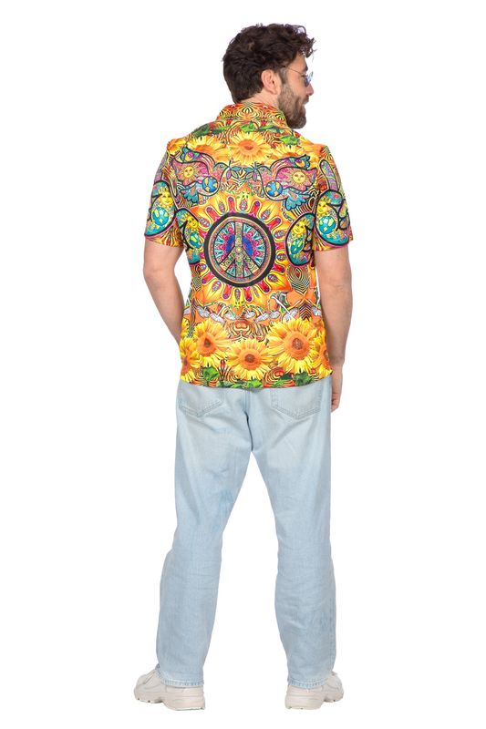 Party shirt hippie zonnebloem (V)
