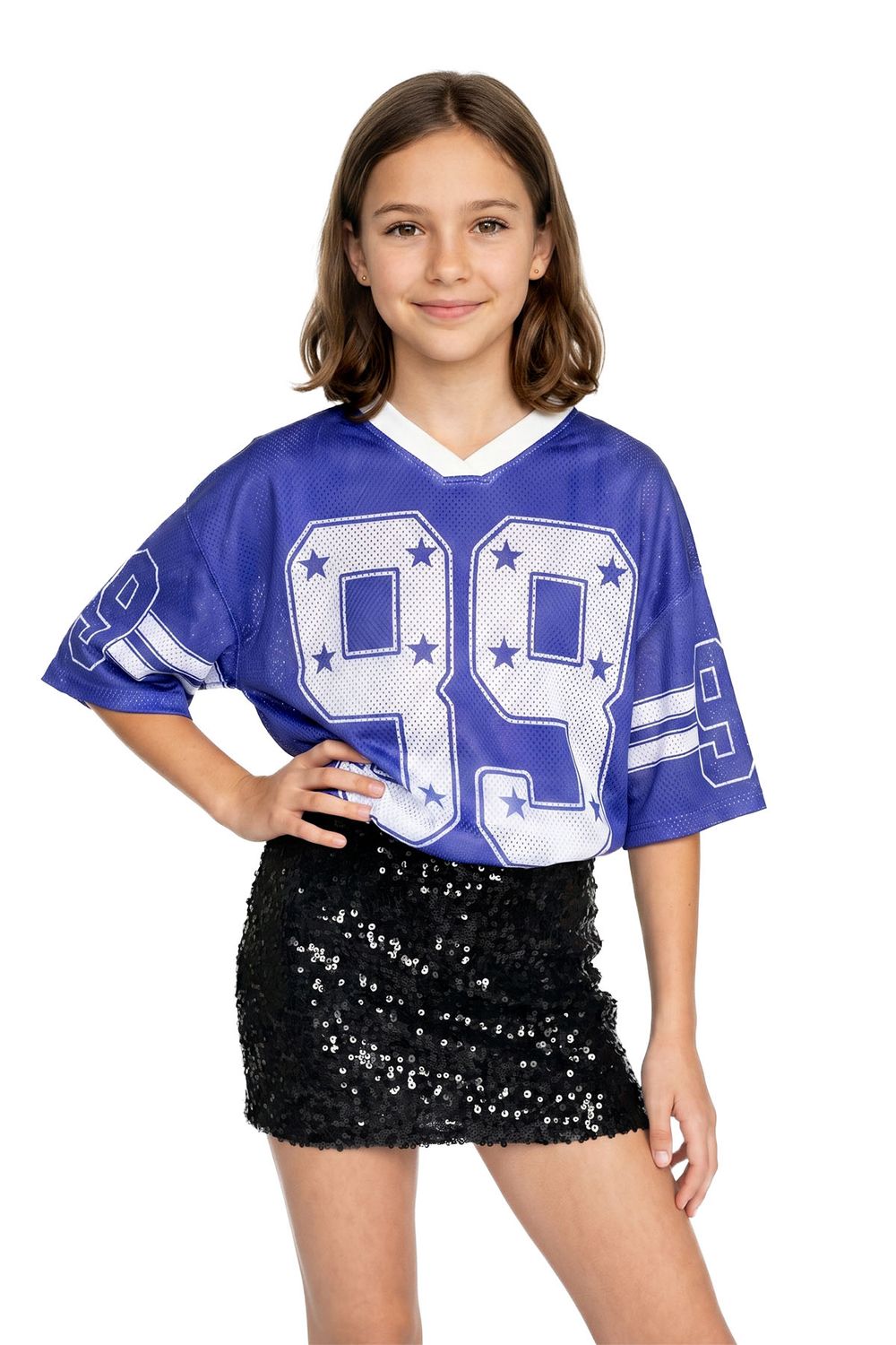 Ijshockeyshirt blauw (oversized)