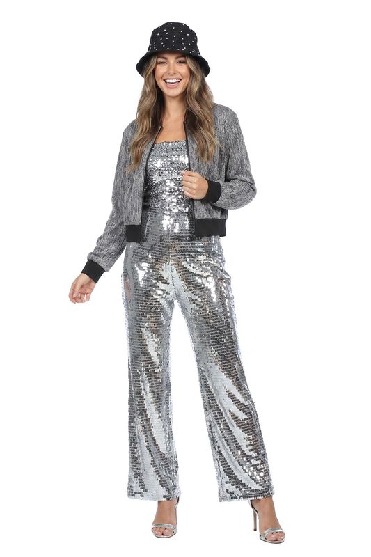 Party glitter jasje zilver