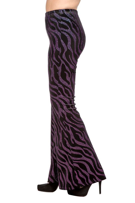 Party glitter broek flared fushia