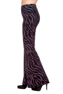 Party glitter broek flared fushia