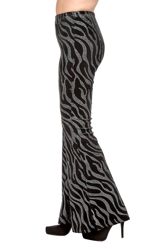 Party glitter broek flared zilver