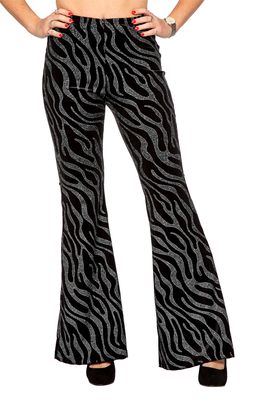 Party glitter broek flared zilver