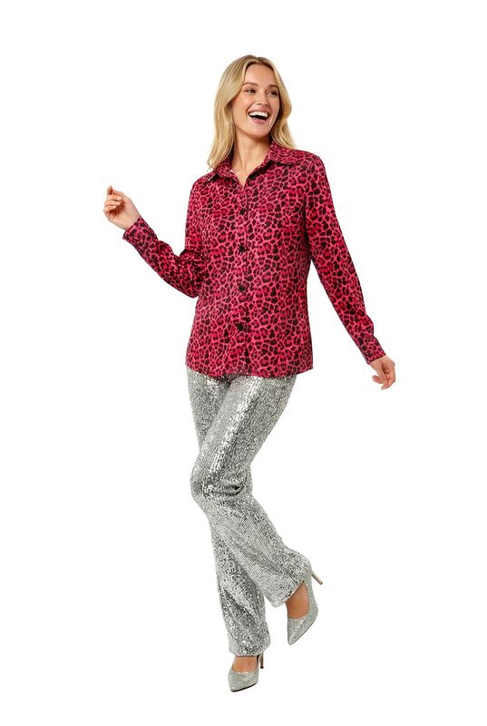 Party blouse panter roze