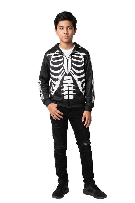 Hoodie met rits skelet