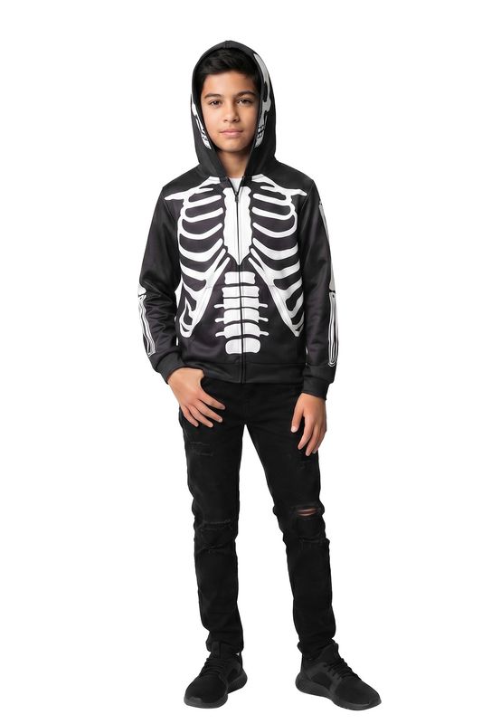 Hoodie met rits skelet