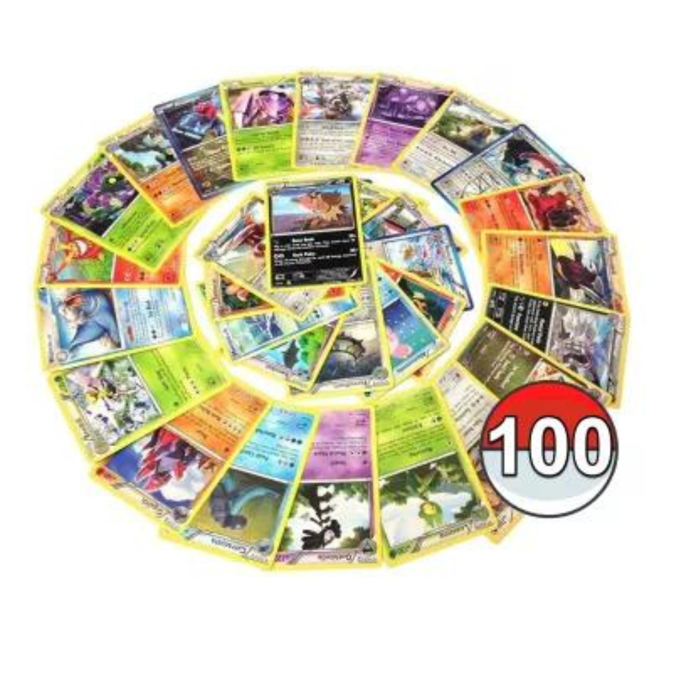 Pokémon TCG - Lot van 100 kaarten - Gele randkleur - Engels