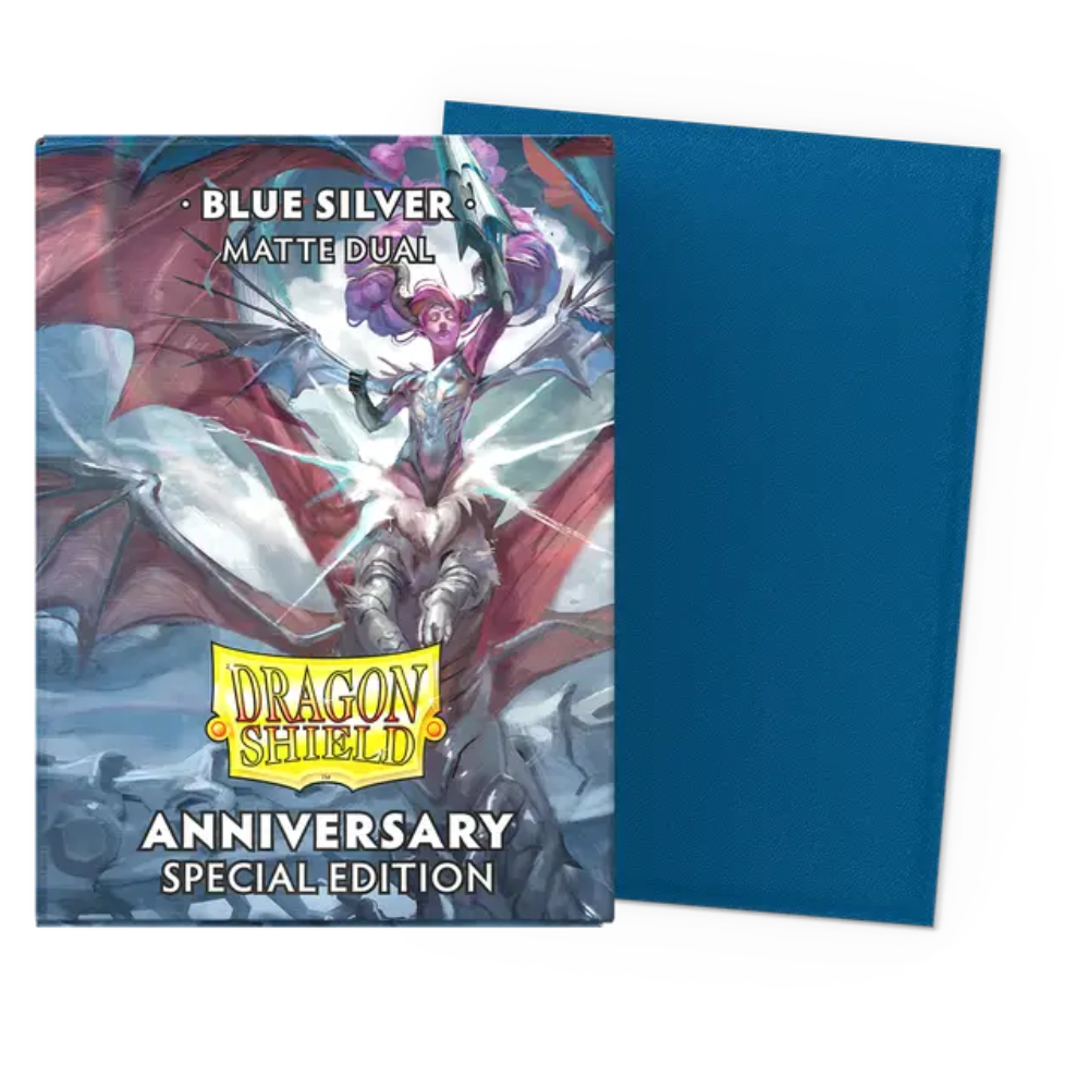Dragon Shield - Dual Matte Sleeves - Anniversary Edition blue / silver  (100 stuks)