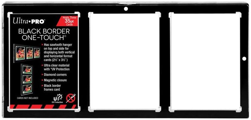 UP - 35PT 3-Card Black Border UV ONE-TOUCH Magnetic Holder