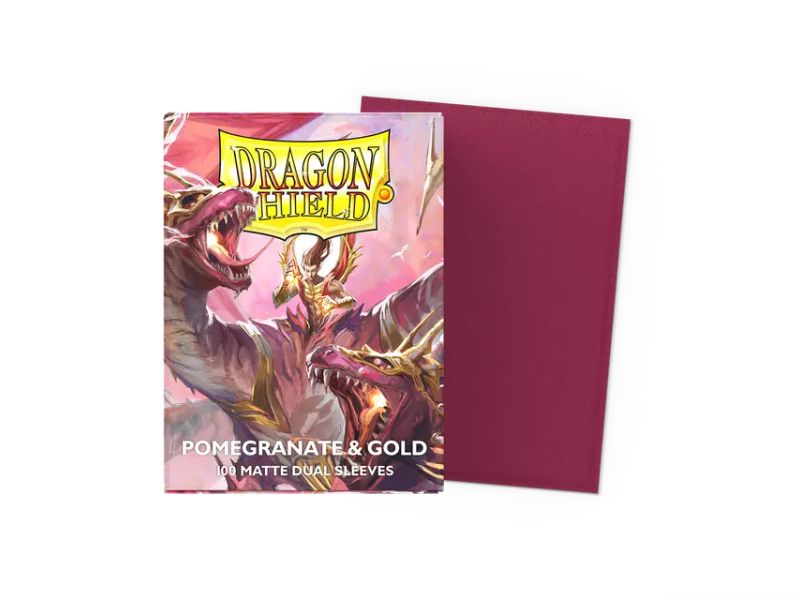 Dragon Shield - Dual Matte Sleeves - Pomegranate & Gold - Matte Dual Sleeves  (100 stuks)