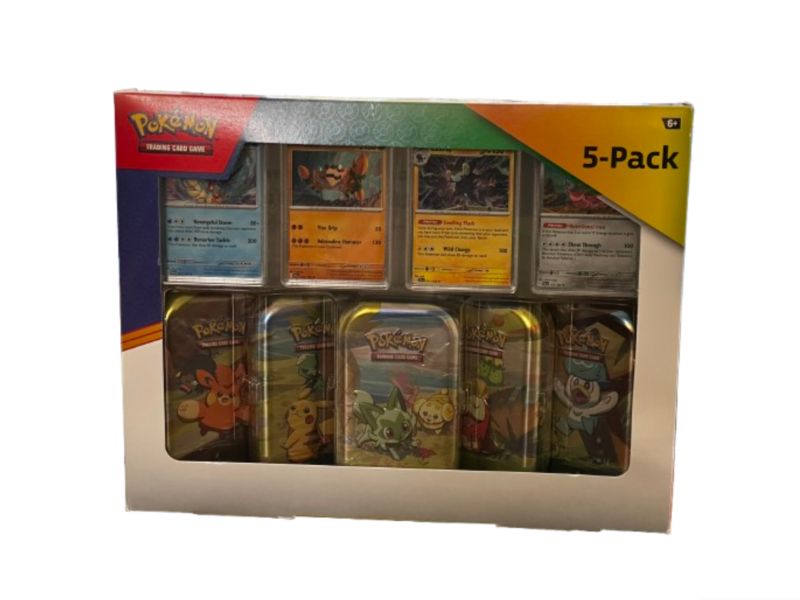 Pokémon TCG -Costco Scarlet & Violet 5-Pack Mini Tins (costco exclusive) damaged packaging!