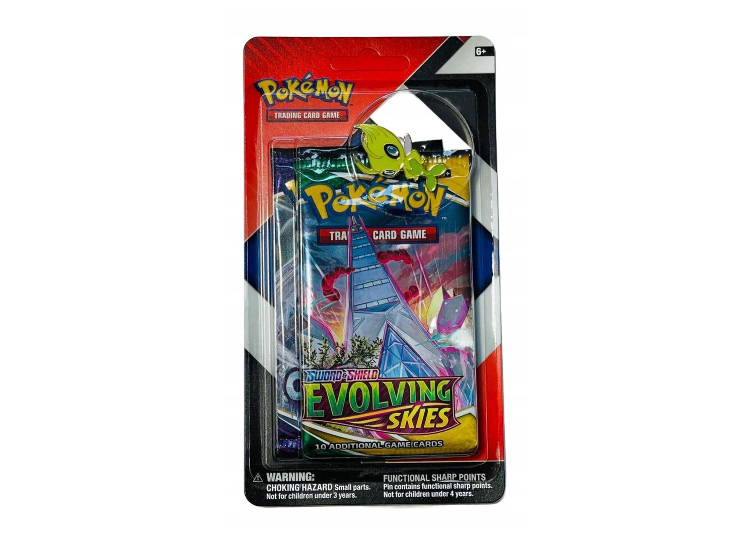 Pokémon TCG - 2-Pack pin blister Evolving Skies boosterpack + Chilling Reign boosterpack (random pin celebi/jirachi)