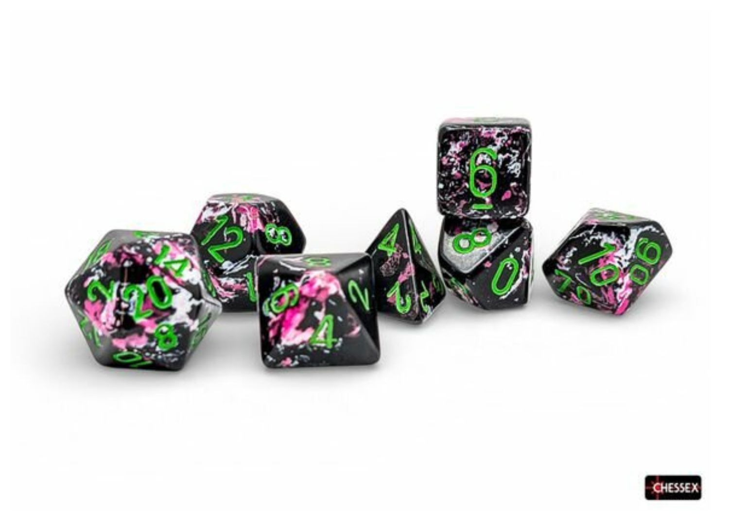 Chessex - Brush Paintball/Green - 7-Die Set – 7 RPG Dobbelstenen