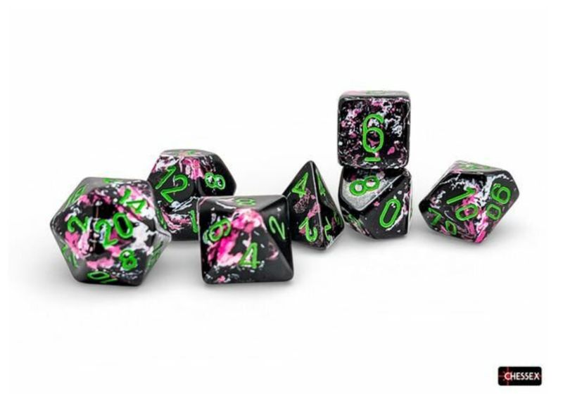 Chessex - Brush Paintball/Green - 7-Die Set – 7 RPG Dobbelstenen