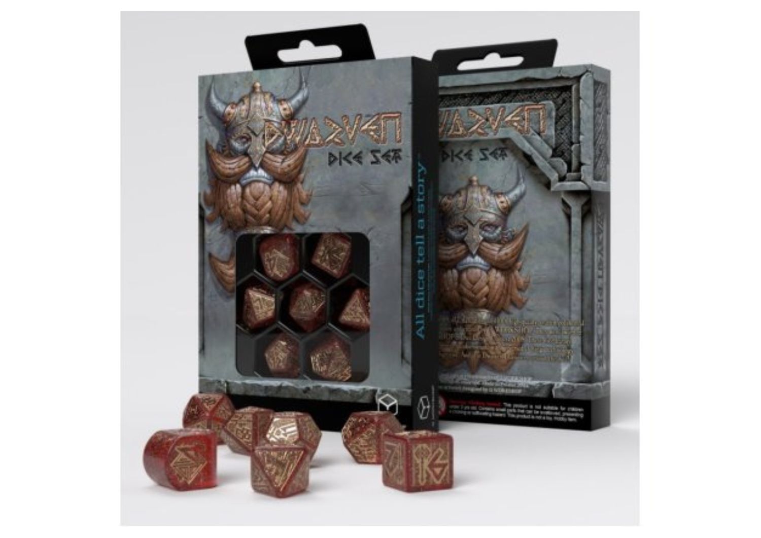 Q-Workshop - Dwarven RPG Dice Set Jewels – 7-Delige RPG Dobbelset