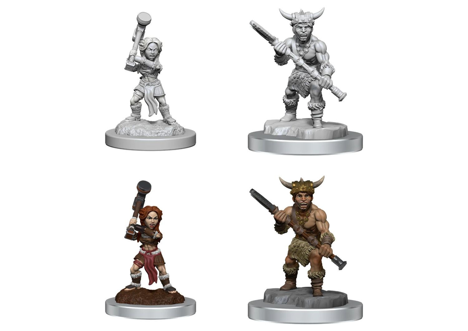 D&amp;D  - Nolzur's Marvelous Miniatures - Halfling Barbarians (schaal 1:25)